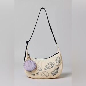 BAGGU Cream Shell Medium Crescent Bag, with Shell Charm Included!